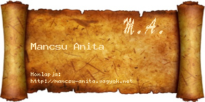 Mancsu Anita névjegykártya